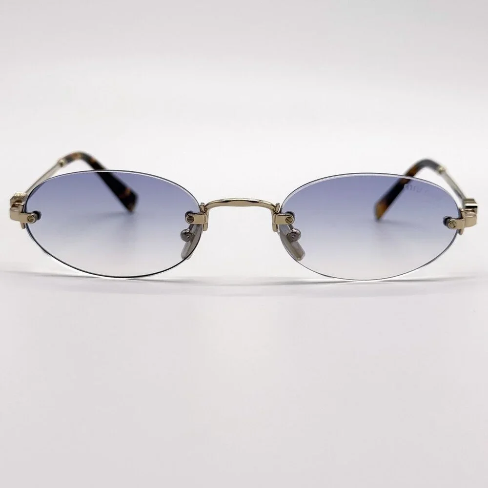 NEW MIU MIU SUNGLASSES MUA54S ZVN80O OVAL GOLD WOMEN MU A54S SMU A54